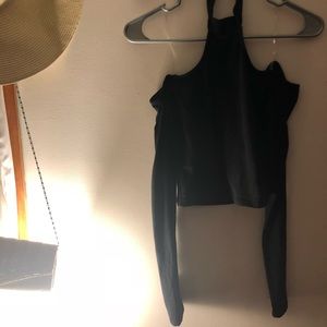 Off the shoulder black long sleeve spiced up